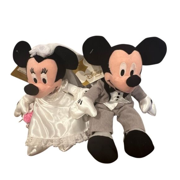 Vintage Mickey & Minnie Wedding Plush Set NWT - Picture 2 of 2